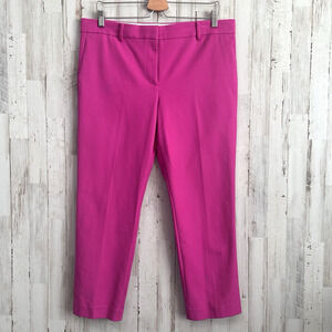 Ann‎ Taylor Eva Ankle Pants 12 Petite Career Pink Stretch Pockets Spring NEW